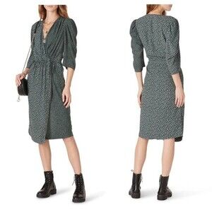 See By Chloe floral & dot wrap dress size 42/M
